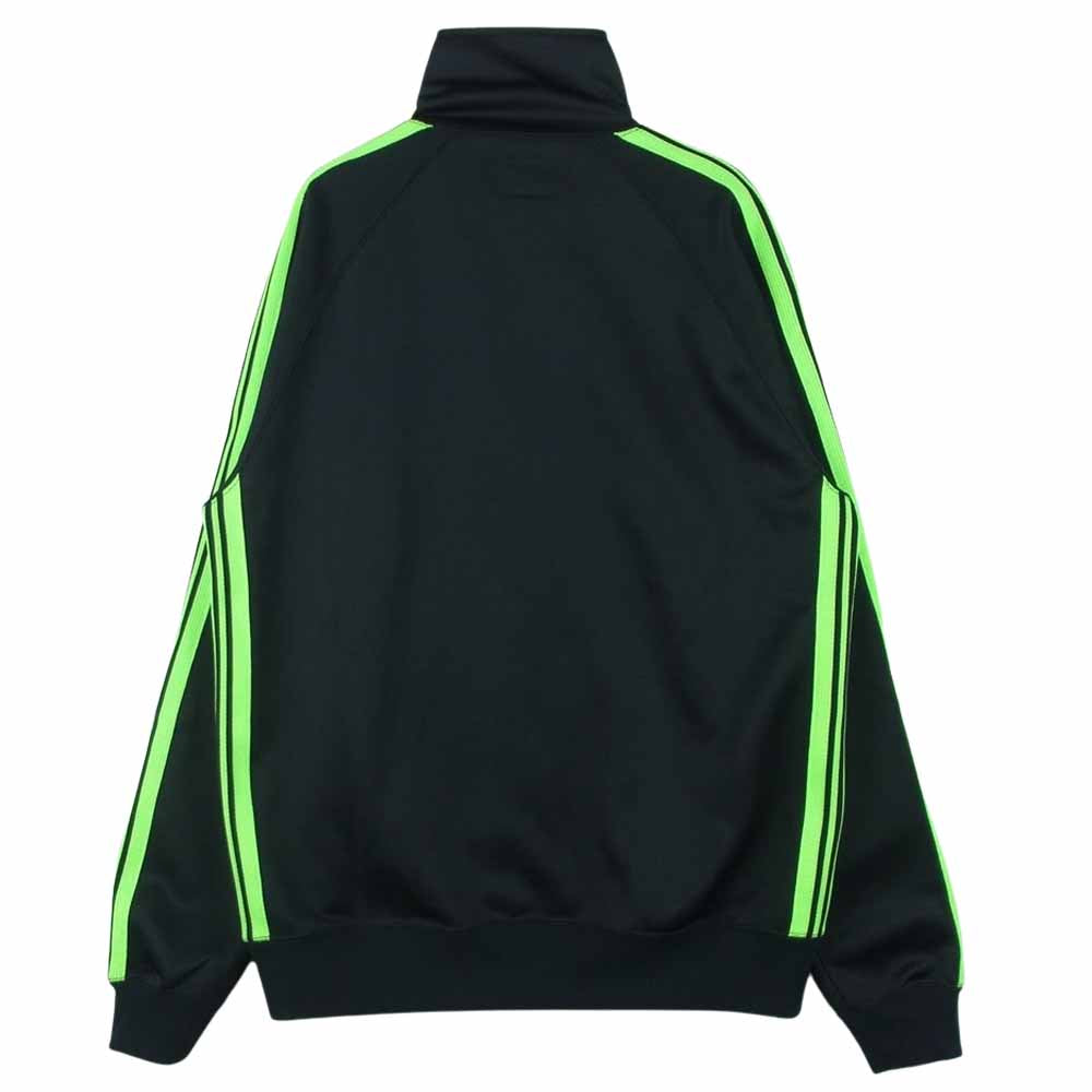 Needles ニードルス END OF THE WORLD エンドオブザワールド セカイノオワリ KP985 TRACK JACKET ロゴ刺繍 ライン トラックジャケット ジャージ ブラック系 ライトグリーン系 S【極上美品】【中古】