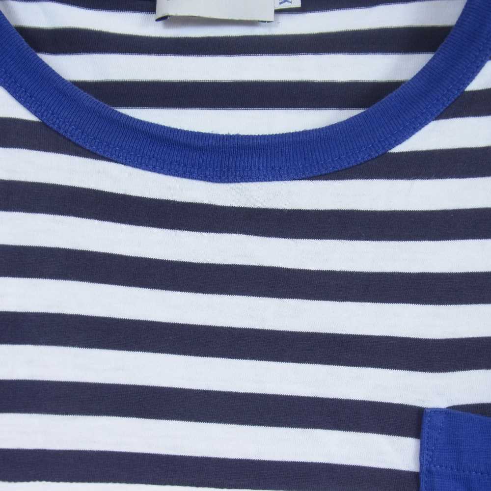 MONCLER モンクレール MAGLIA マグリア ボーダー クレイジーパターン ポケット Tシャツ 半袖 白青黒系 XXL【中古】