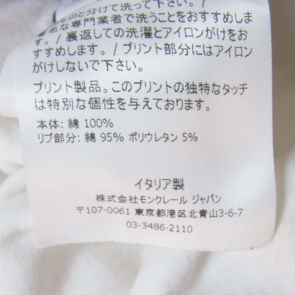 MONCLER モンクレール 19SS E109H8002550809E3 GENIUS ジーニアス プリント Tシャツ 半袖 ホワイト系 XXL【中古】