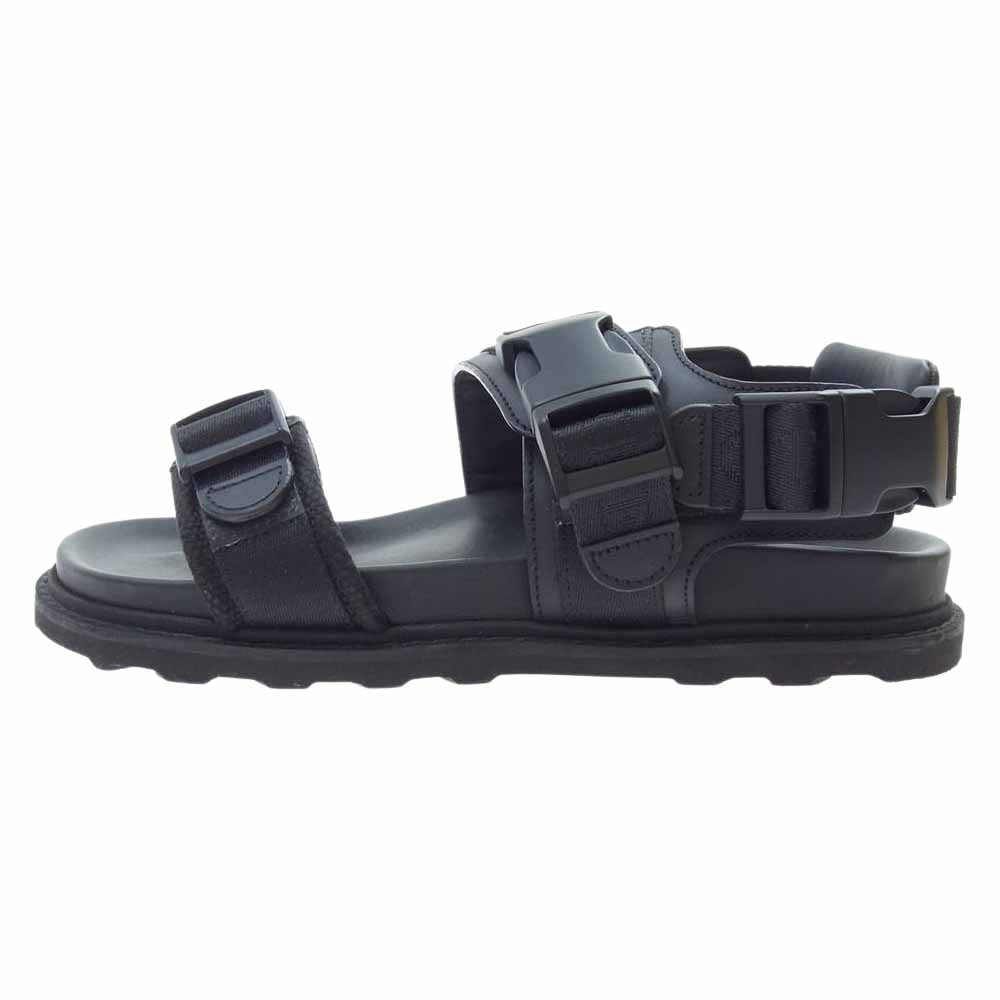 BOTTEGAVENETA ボッテガヴェネタ 578263 VBPX1 Logo Canvas Straps Buckle Sandals ロゴ キャンバス ストラップ バックル サンダル ブラック系【中古】