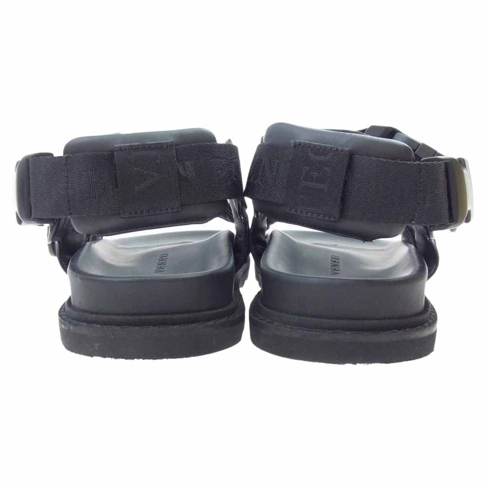 BOTTEGAVENETA ボッテガヴェネタ 578263 VBPX1 Logo Canvas Straps Buckle Sandals ロゴ キャンバス ストラップ バックル サンダル ブラック系【中古】