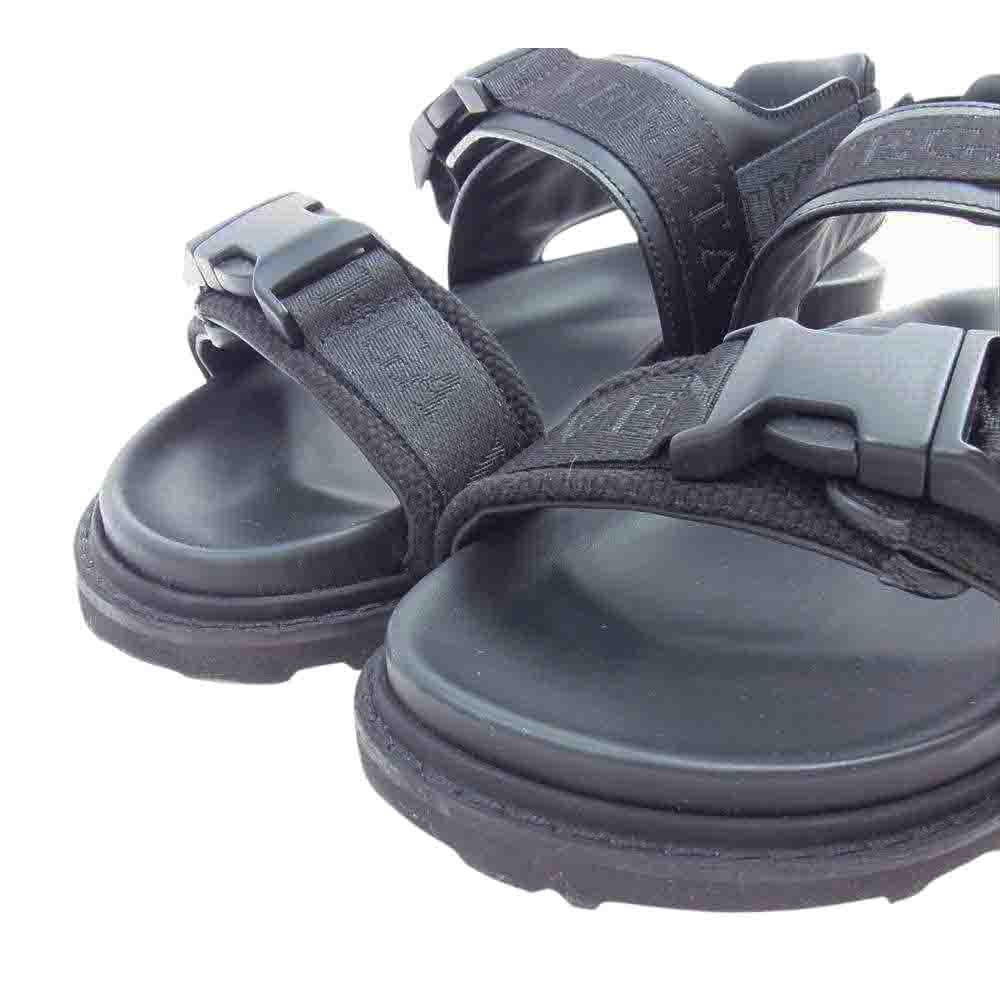 BOTTEGAVENETA ボッテガヴェネタ 578263 VBPX1 Logo Canvas Straps Buckle Sandals ロゴ キャンバス ストラップ バックル サンダル ブラック系【中古】