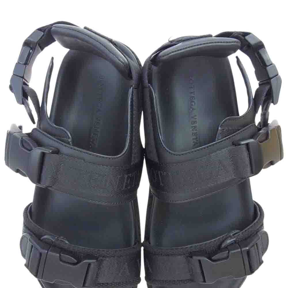 BOTTEGAVENETA ボッテガヴェネタ 578263 VBPX1 Logo Canvas Straps Buckle Sandals ロゴ キャンバス ストラップ バックル サンダル ブラック系【中古】