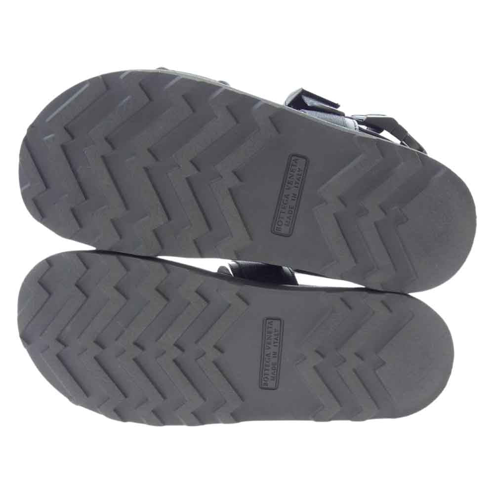 BOTTEGAVENETA ボッテガヴェネタ 578263 VBPX1 Logo Canvas Straps Buckle Sandals ロゴ キャンバス ストラップ バックル サンダル ブラック系【中古】