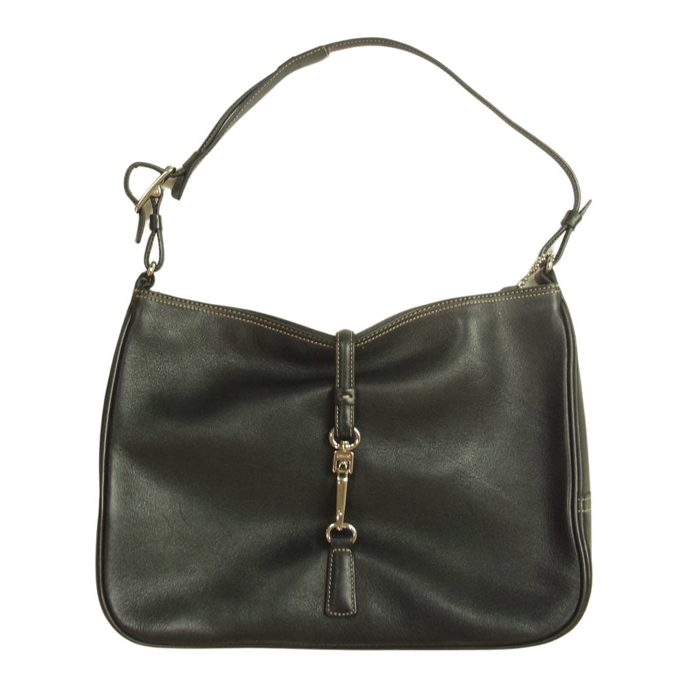 COACH コーチ 7778 レザー ハンドバッグ ブラック系【中古】