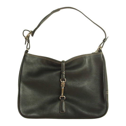 COACH コーチ 7778 レザー ハンドバッグ ブラック系【中古】
