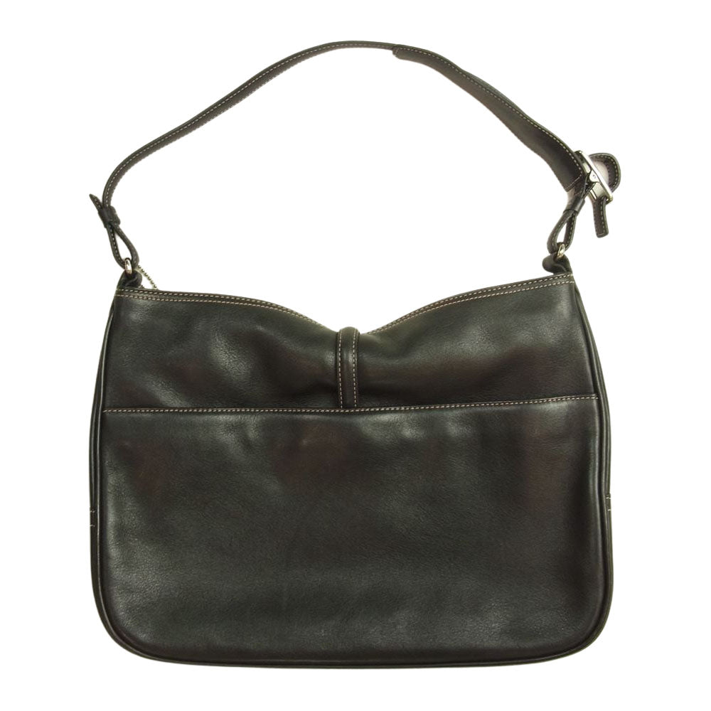 COACH コーチ 7778 レザー ハンドバッグ ブラック系【中古】