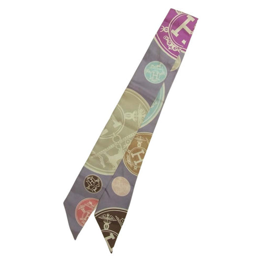 HERMES エルメス Confettis D Ex Libris ツイリー シルク スカーフ マルチカラー系【中古】
