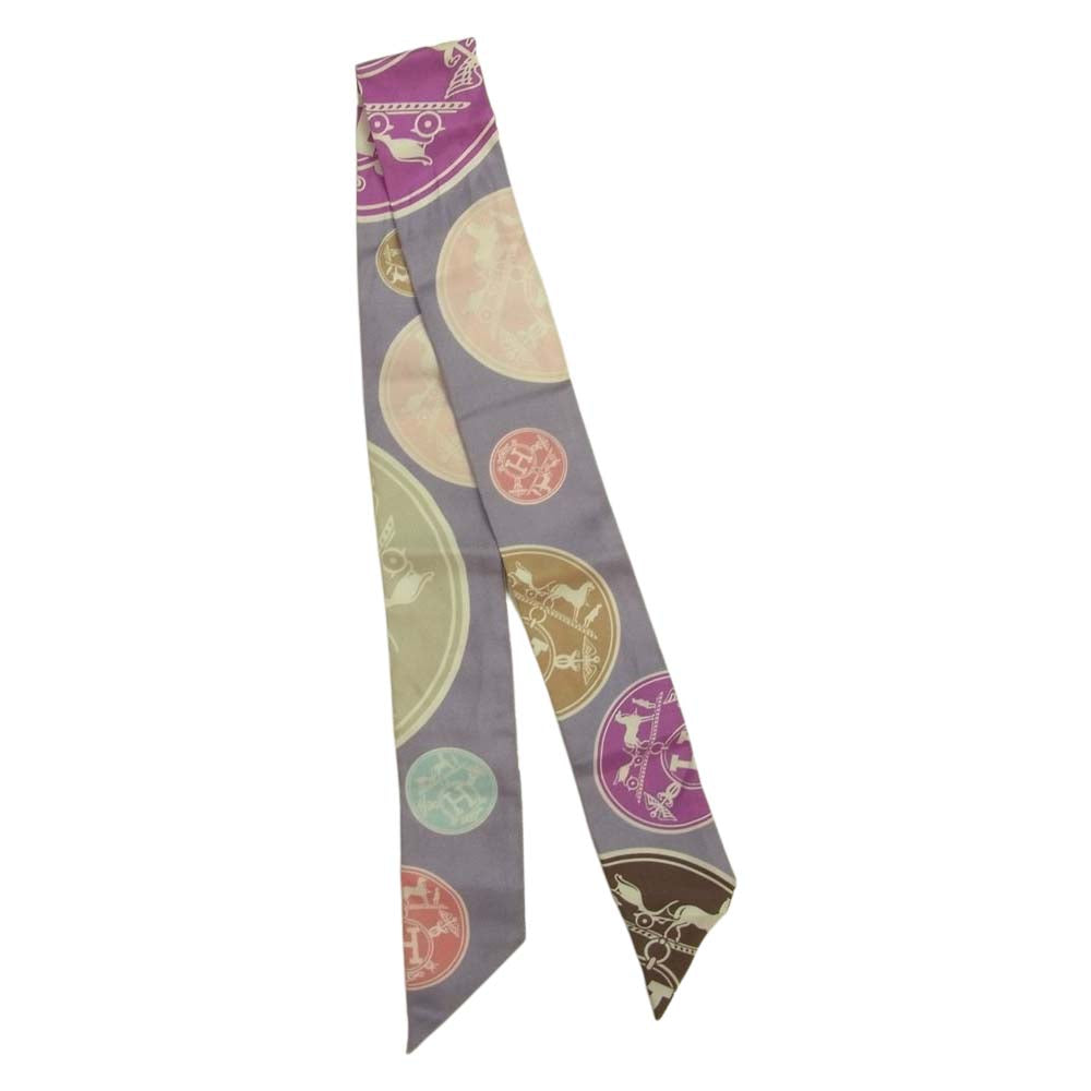 HERMES エルメス Confettis D Ex Libris ツイリー シルク スカーフ マルチカラー系【中古】