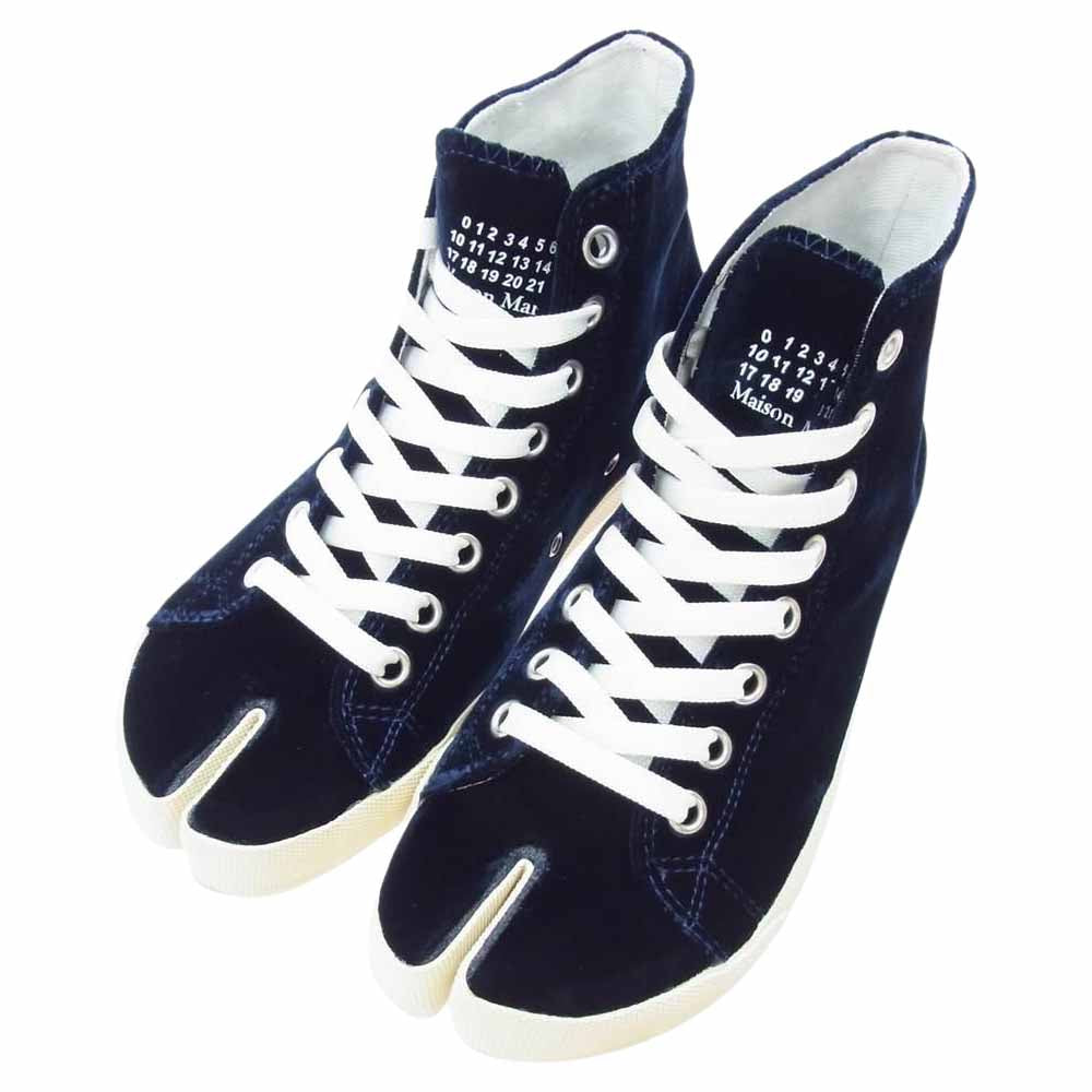 MAISON MARGIELA メゾンマルジェラ 19AW S58WS0111 T6004 足袋 タビ ハイカット ベロア スニーカー ブラック系 37【中古】