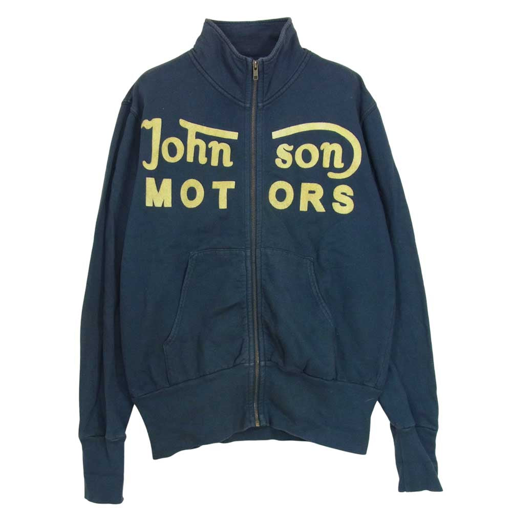 ジョンソンモータース USA製 ジョンソンパサデナ ロゴ トラック ジャケット ネイビー系 S【中古】