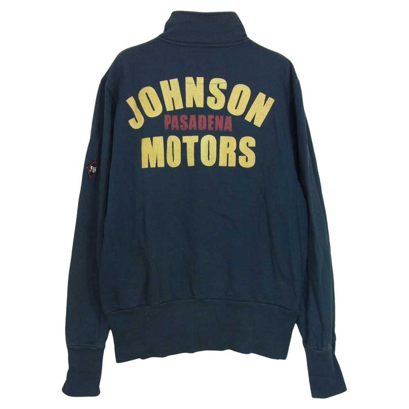 ジョンソンモータース USA製 ジョンソンパサデナ ロゴ トラック ジャケット ネイビー系 S【中古】