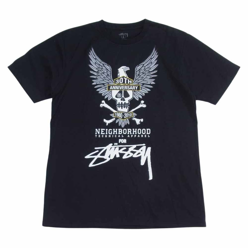 NEIGHBORHOOD ネイバーフッド STUSSY ステューシー 30th Anniversary 30周年 半袖Tシャツ ブラック系 L【中古】