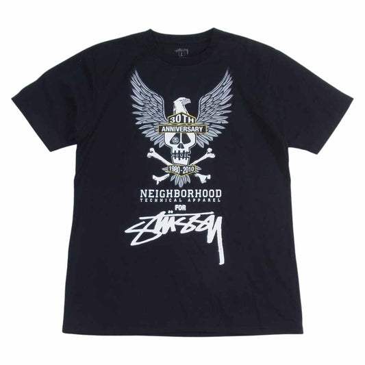NEIGHBORHOOD ネイバーフッド STUSSY ステューシー 30th Anniversary 30周年 半袖Tシャツ ブラック系 L【中古】