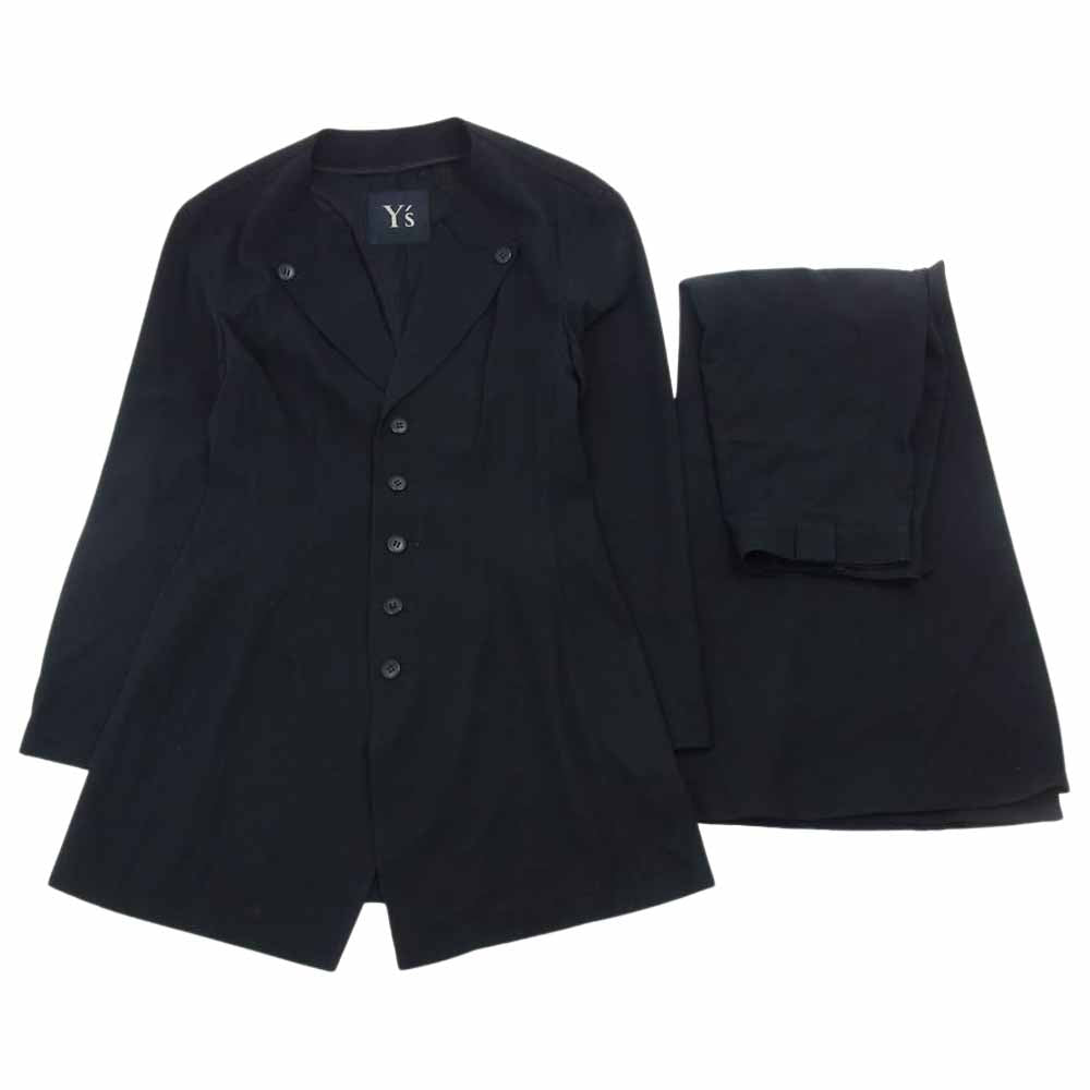 Yohji Yamamoto ヨウジヤマモト Y's ワイズ YO-J49-199 YO-S49-199 セットアップ ノーカラージャケット フレアスカート ブラック系【中古】