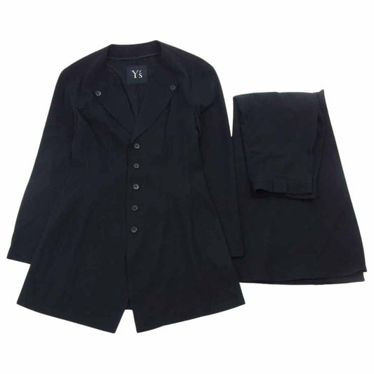 Yohji Yamamoto ヨウジヤマモト Y's ワイズ YO-J49-199 YO-S49-199 セットアップ ノーカラージャケット フレアスカート ブラック系【中古】