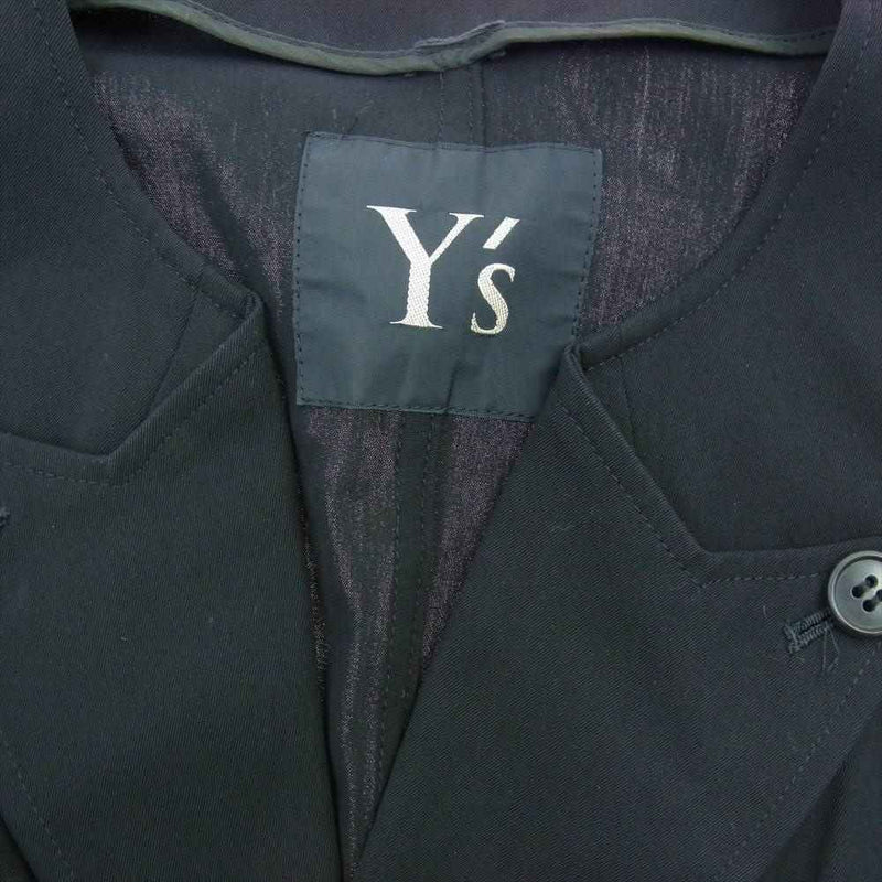 Yohji Yamamoto ヨウジヤマモト Y's ワイズ YO-J49-199 YO-S49-199 セットアップ ノーカラージャケット フレアスカート ブラック系【中古】