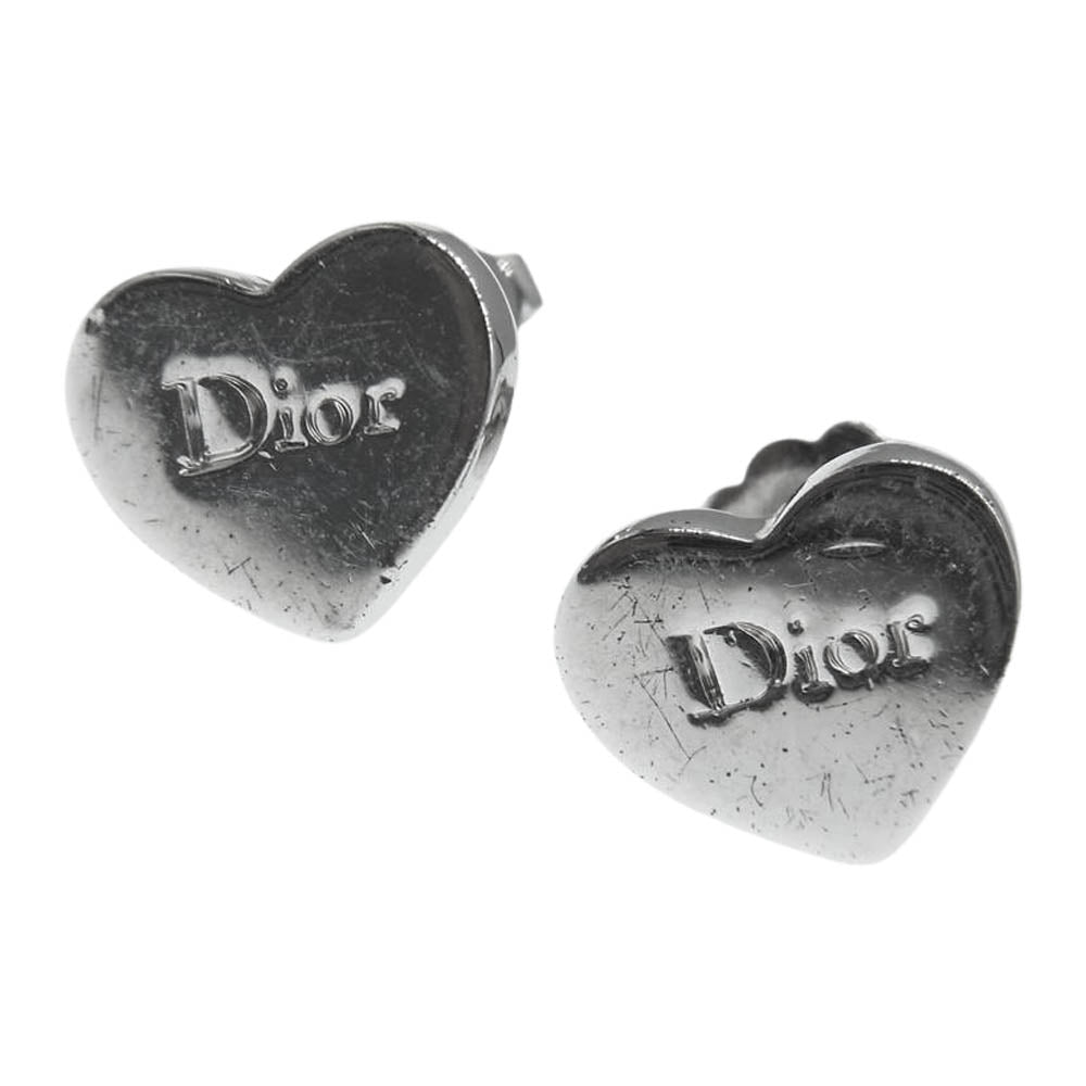Christian Dior クリスチャンディオール ハート ピアス シルバー系【中古】