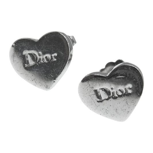 Christian Dior クリスチャンディオール ハート ピアス シルバー系【中古】