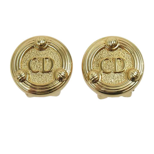 Christian Dior クリスチャンディオール サークル ロゴ イヤリング ゴールド系【中古】