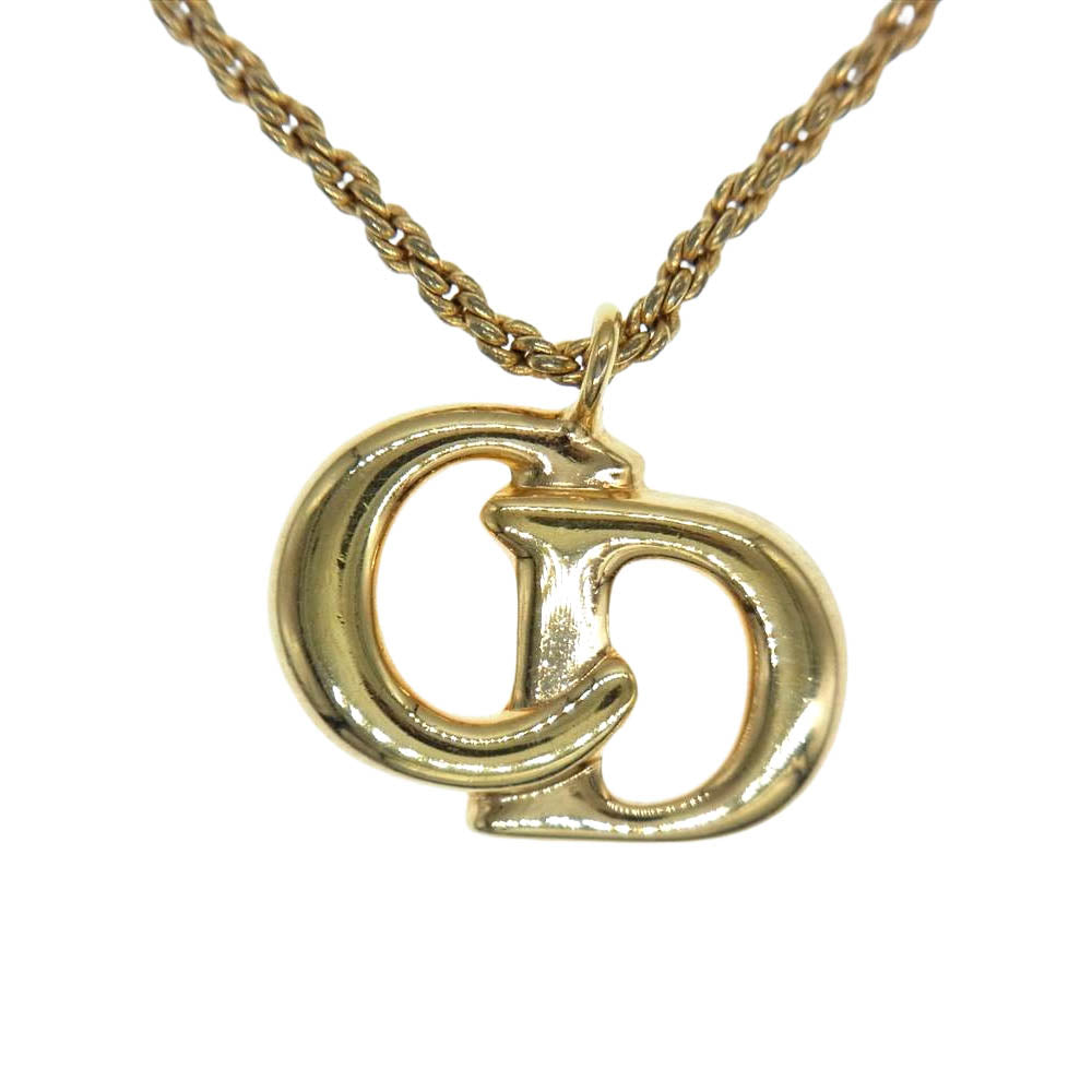 Christian Dior クリスチャンディオール CD ロゴ ネックレス ゴールド系【中古】