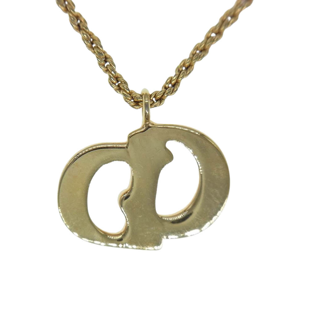 Christian Dior クリスチャンディオール CD ロゴ ネックレス ゴールド系【中古】