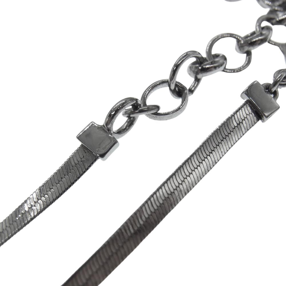 Christian Dior クリスチャンディオール CD ロゴ リボン チョーカー ネックレス シルバー系【中古】