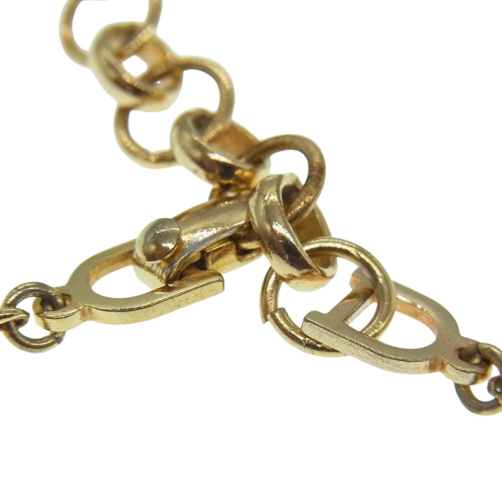 Christian Dior クリスチャンディオール ストーン ネックレス ゴールド系【中古】