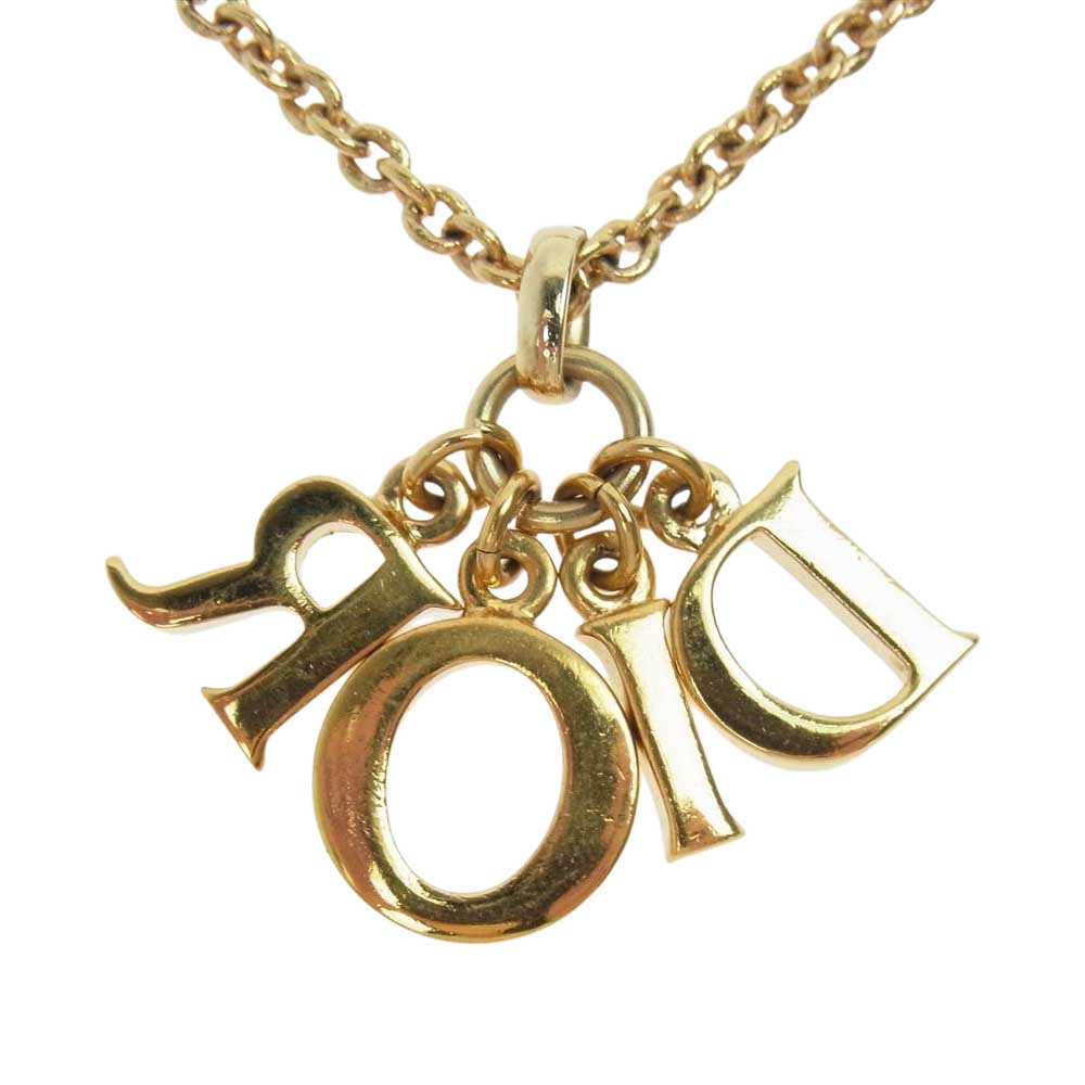 Christian Dior クリスチャンディオール ロゴ ネックレス ゴールド系【中古】