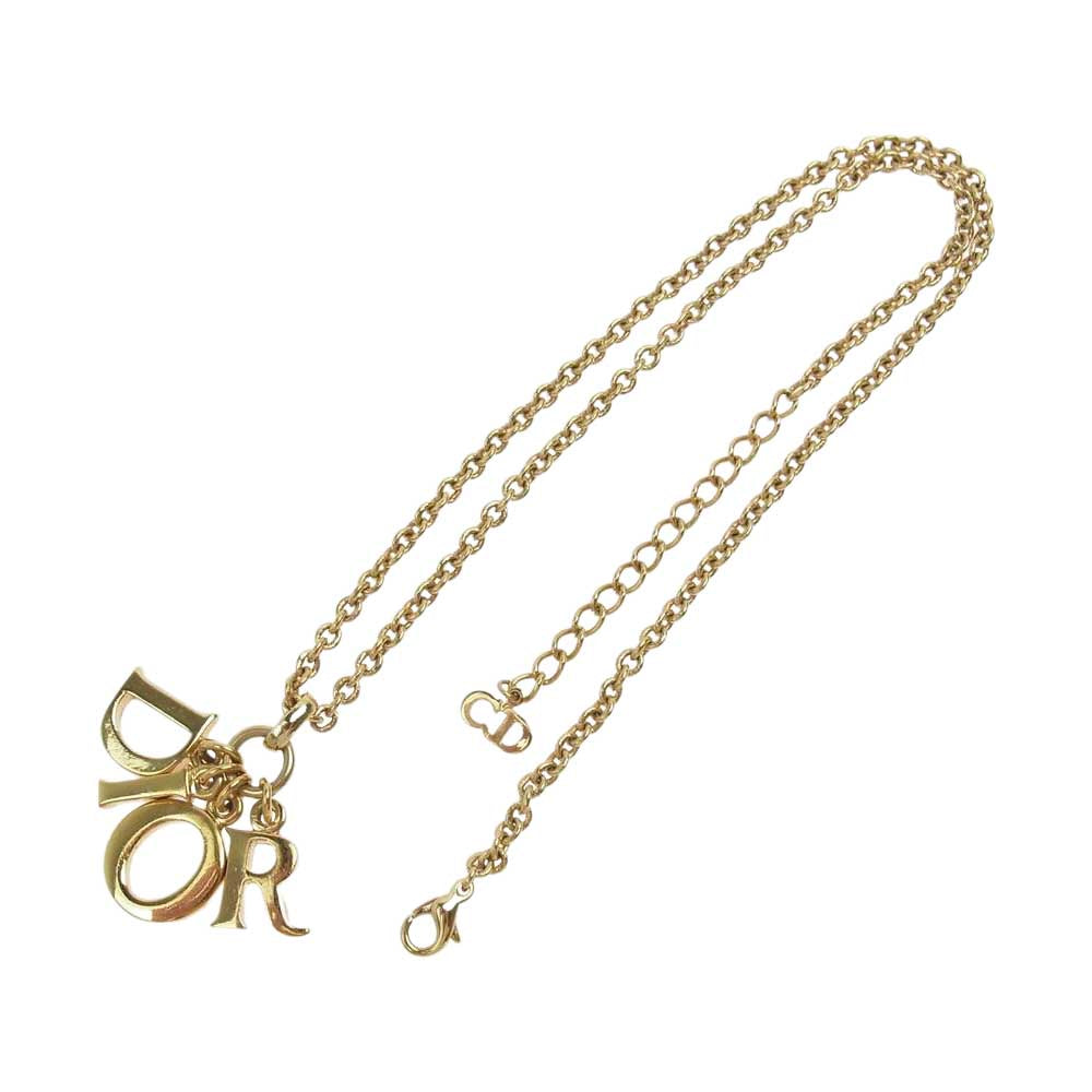 Christian Dior クリスチャンディオール ロゴ ネックレス ゴールド系