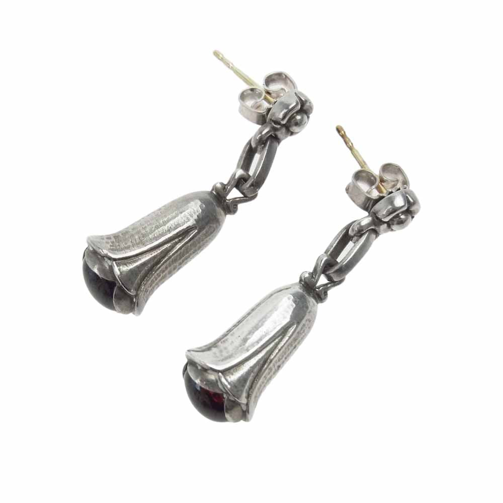 ジョージジェンセン HERITAGE COLLECTION 2007年 ヘリテージコレクション ガーネット ドロップ ピアス Silver925 シルバー系【中古】