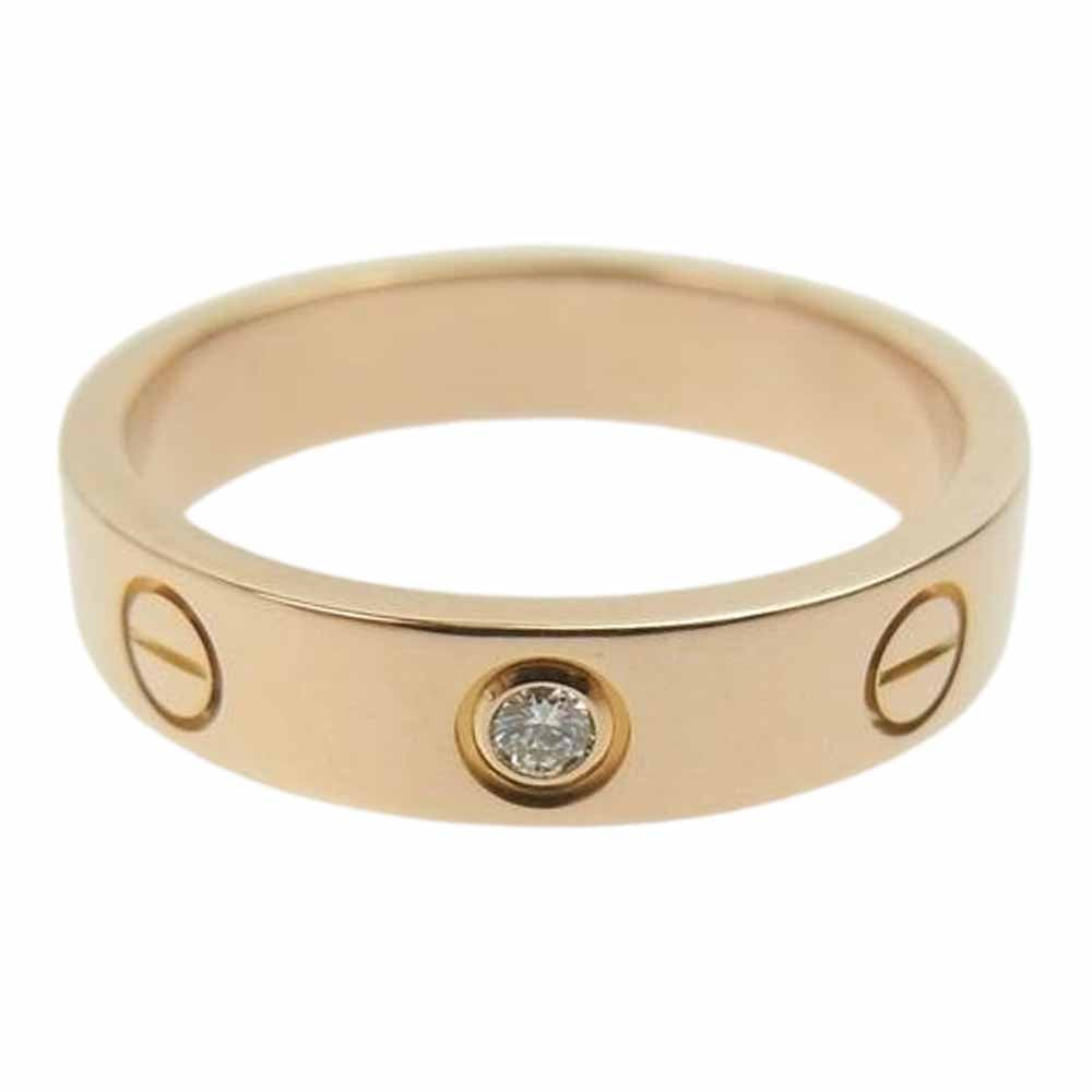 CARTIER カルティエ K18 750 ミニ ラブ 1P ダイヤ リング ゴールド系 10号【極上美品】【中古】