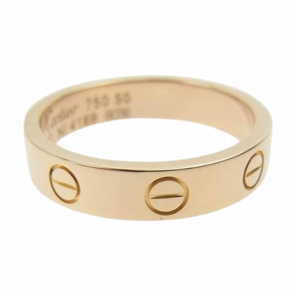 CARTIER カルティエ K18 750 ミニ ラブ 1P ダイヤ リング ゴールド系 10号【極上美品】【中古】