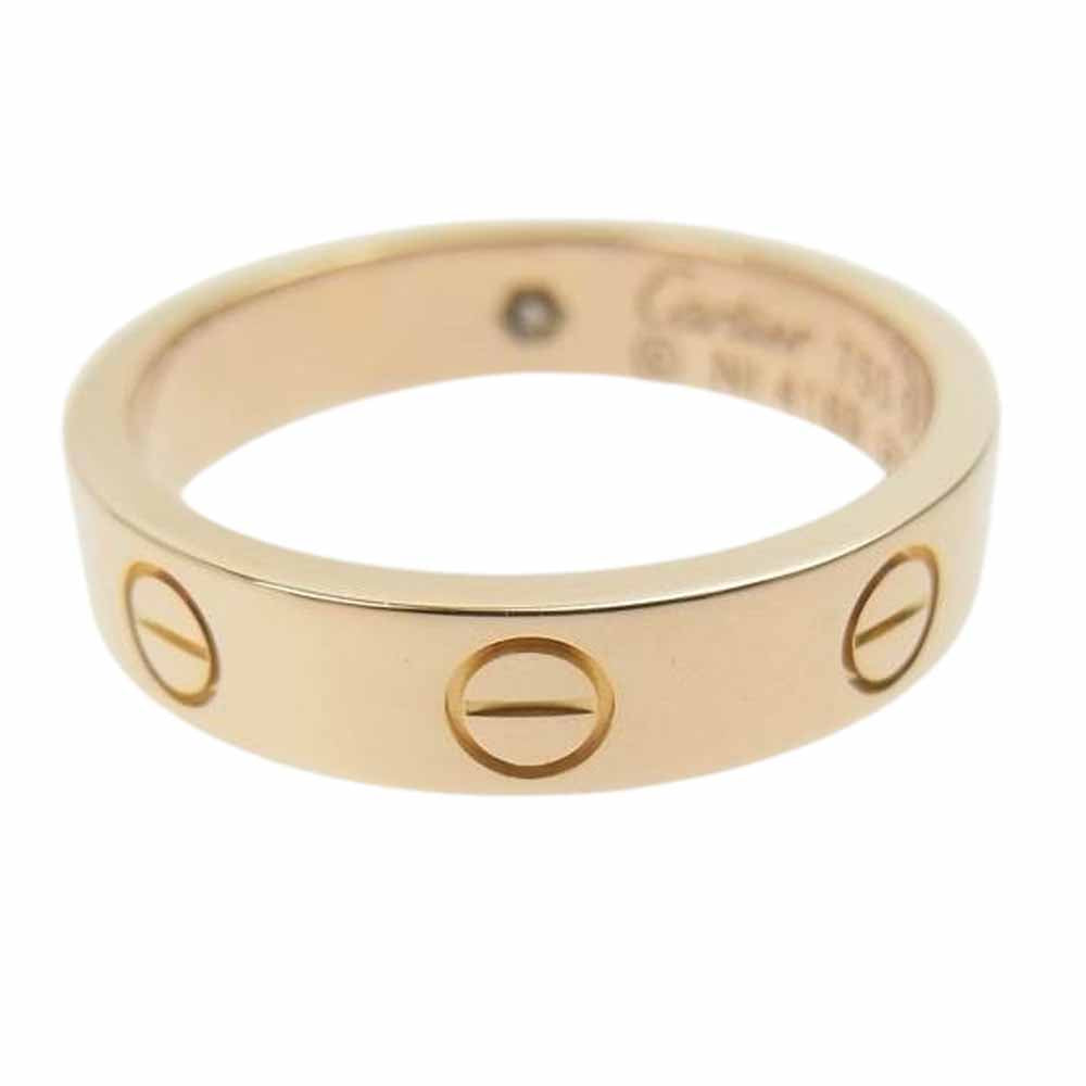 CARTIER カルティエ K18 750 ミニ ラブ 1P ダイヤ リング ゴールド系 10号【極上美品】【中古】