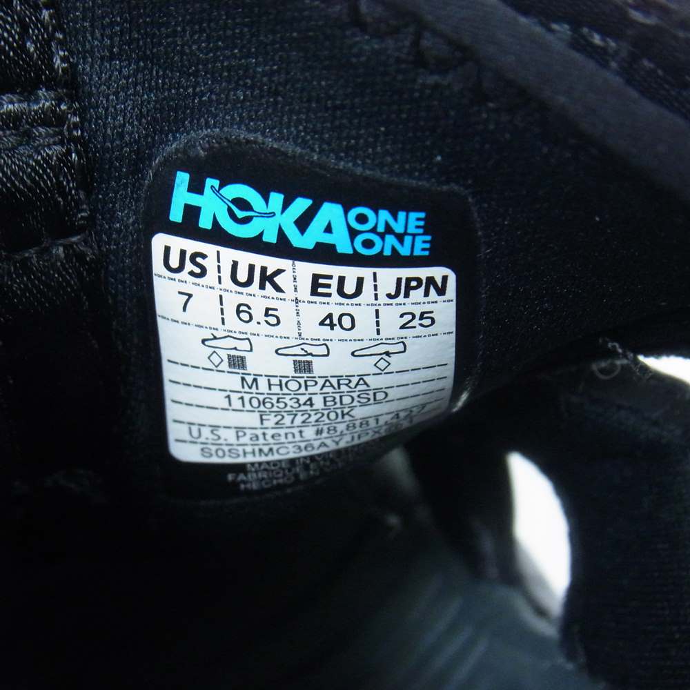 HOKA ONE ONE ホカ オネオネ 1106534 HOPARA ホパラ マウンテン サンダル スニーカー ハイキングシューズ ブラック系 US7【中古】