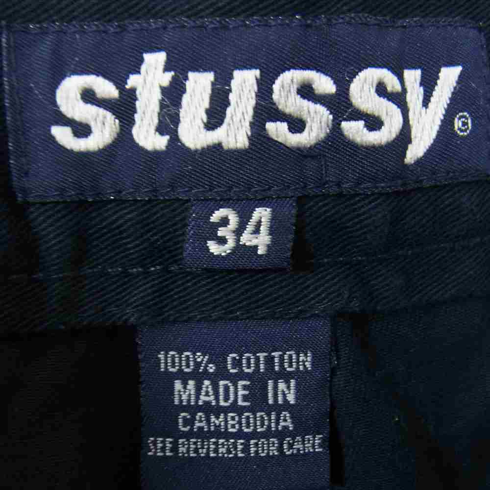 STUSSY ステューシー カーゴ ミリタリー トラウザー 6ポケット パンツ ネイビー系 34【中古】