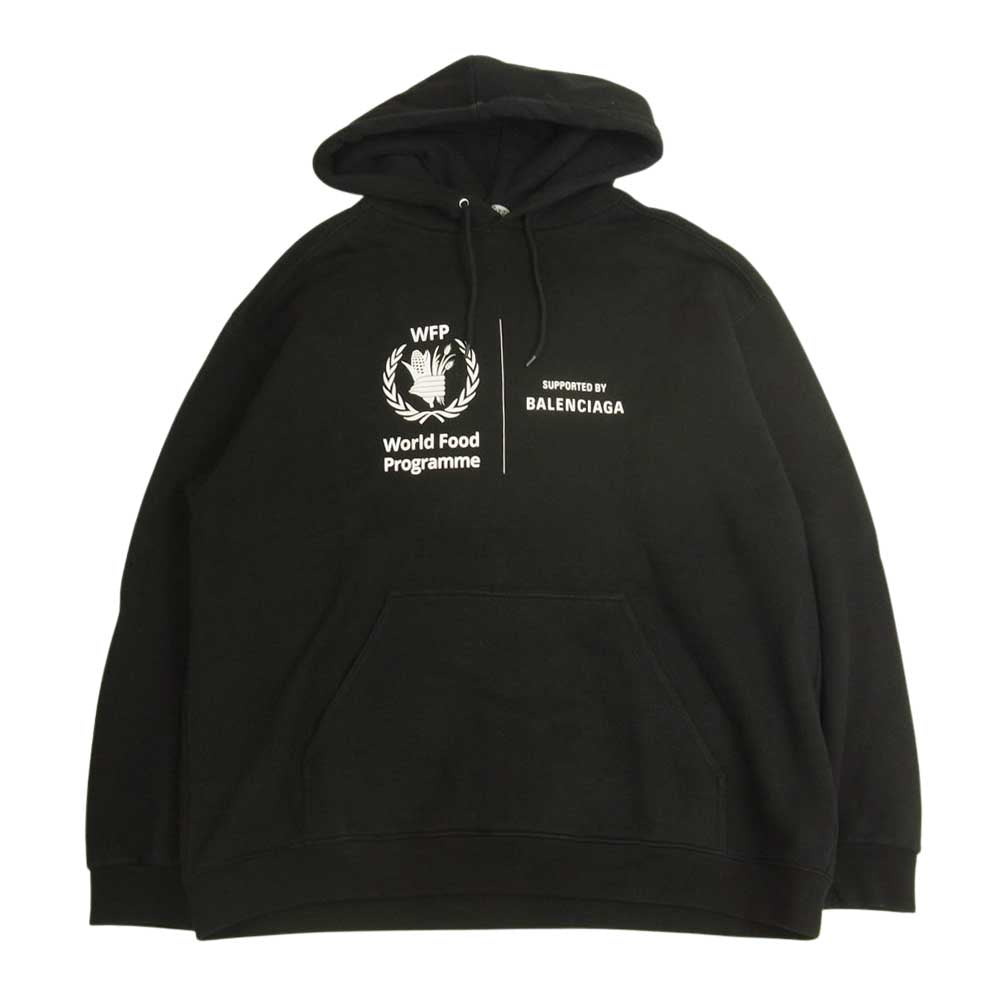 BALENCIAGA バレンシアガ 20AW 600583 THV83 国内正規品 WFP プリント プルオーバー パーカー ブラック系 XL【中古】