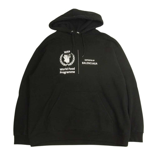 BALENCIAGA バレンシアガ 20AW 600583 THV83 国内正規品 WFP プリント プルオーバー パーカー ブラック系 XL【中古】