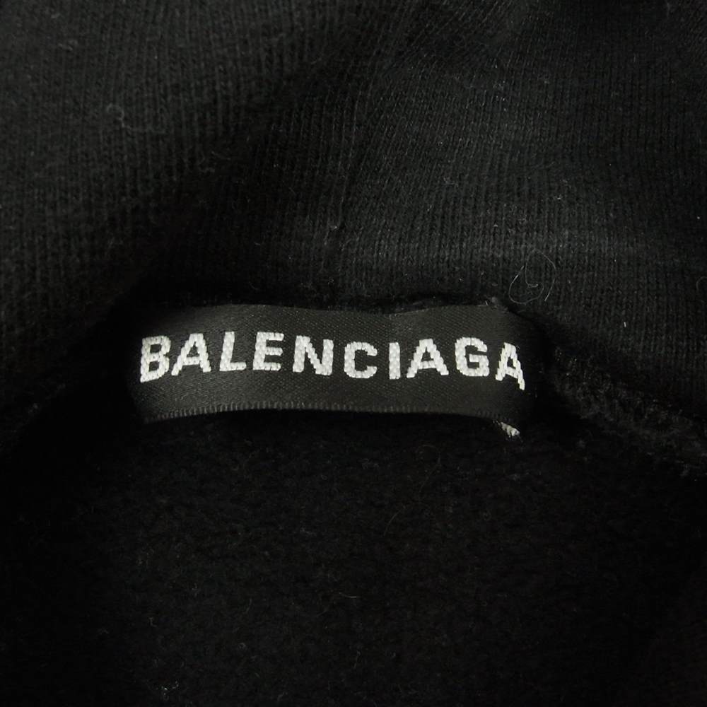 BALENCIAGA バレンシアガ 20AW 600583 THV83 国内正規品 WFP プリント プルオーバー パーカー ブラック系 XL【中古】