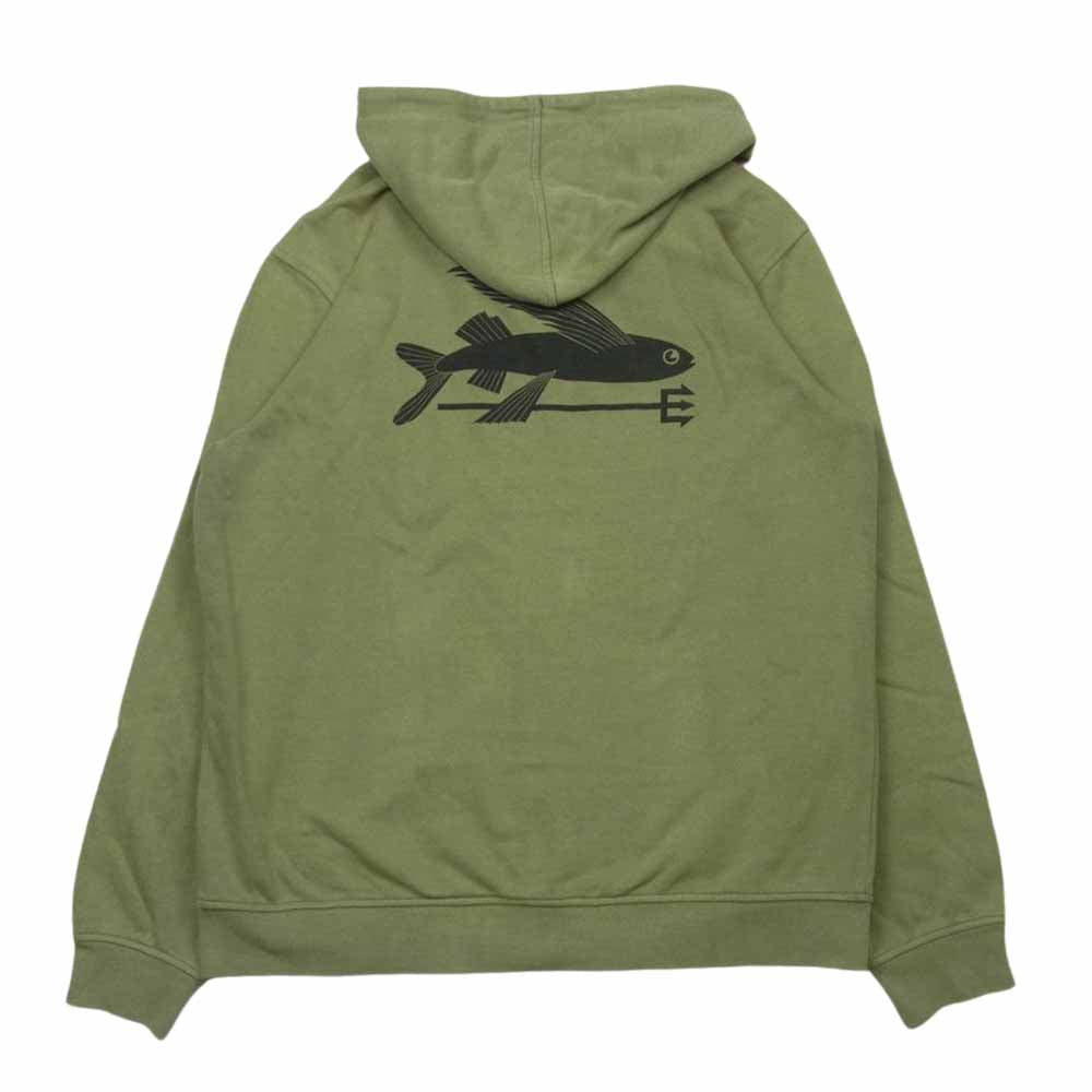 patagonia パタゴニア 12AW 27542 Hooded Sweatshirt フライングフィッシュ ジップアップ パーカー カーキ系 L【中古】