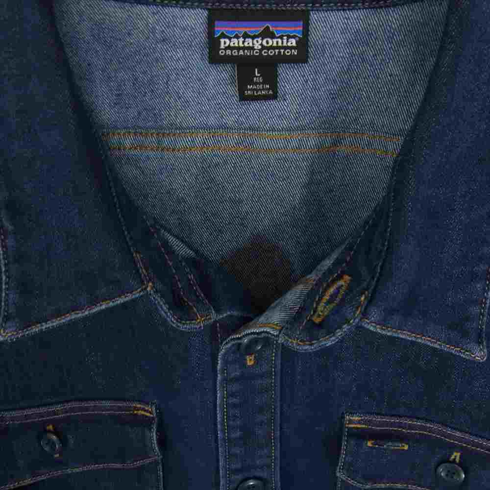 patagonia パタゴニア 15AW 53795 L/S Workwear Shirt ロングスリーブ ワーク ウェア デニム ストレッチ シャツ インディゴブルー系 L【中古】
