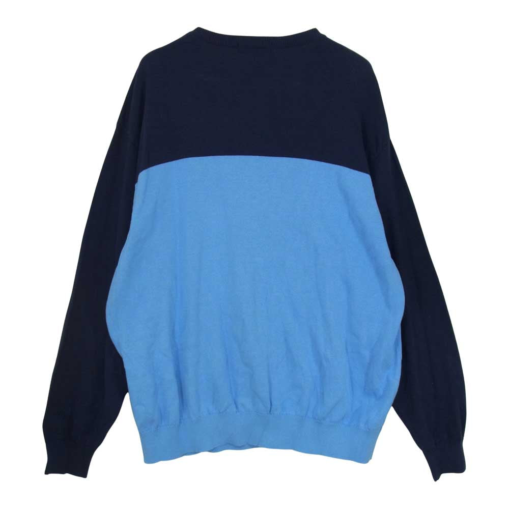 Supreme シュプリーム 21SS Split Logo Pullover スプリット ロゴ プルオーバー ニット セーター ブルー系 L【中古】