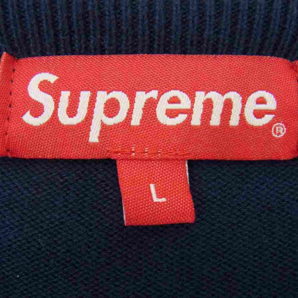 Supreme シュプリーム 21SS Split Logo Pullover スプリット ロゴ プルオーバー ニット セーター ブルー系 L【中古】