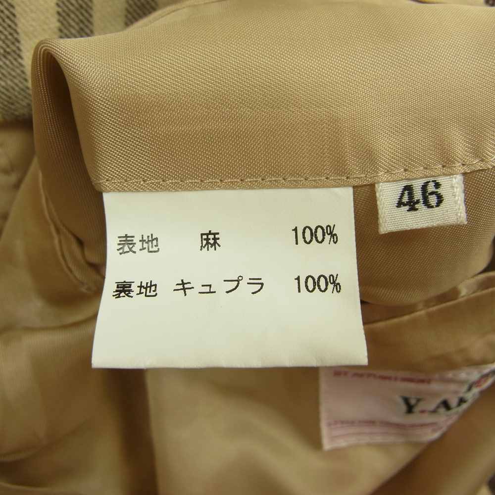 ワイアカミネ ヒッコリーストライプ リネン テーラード ジャケット ブラウン系 46【中古】