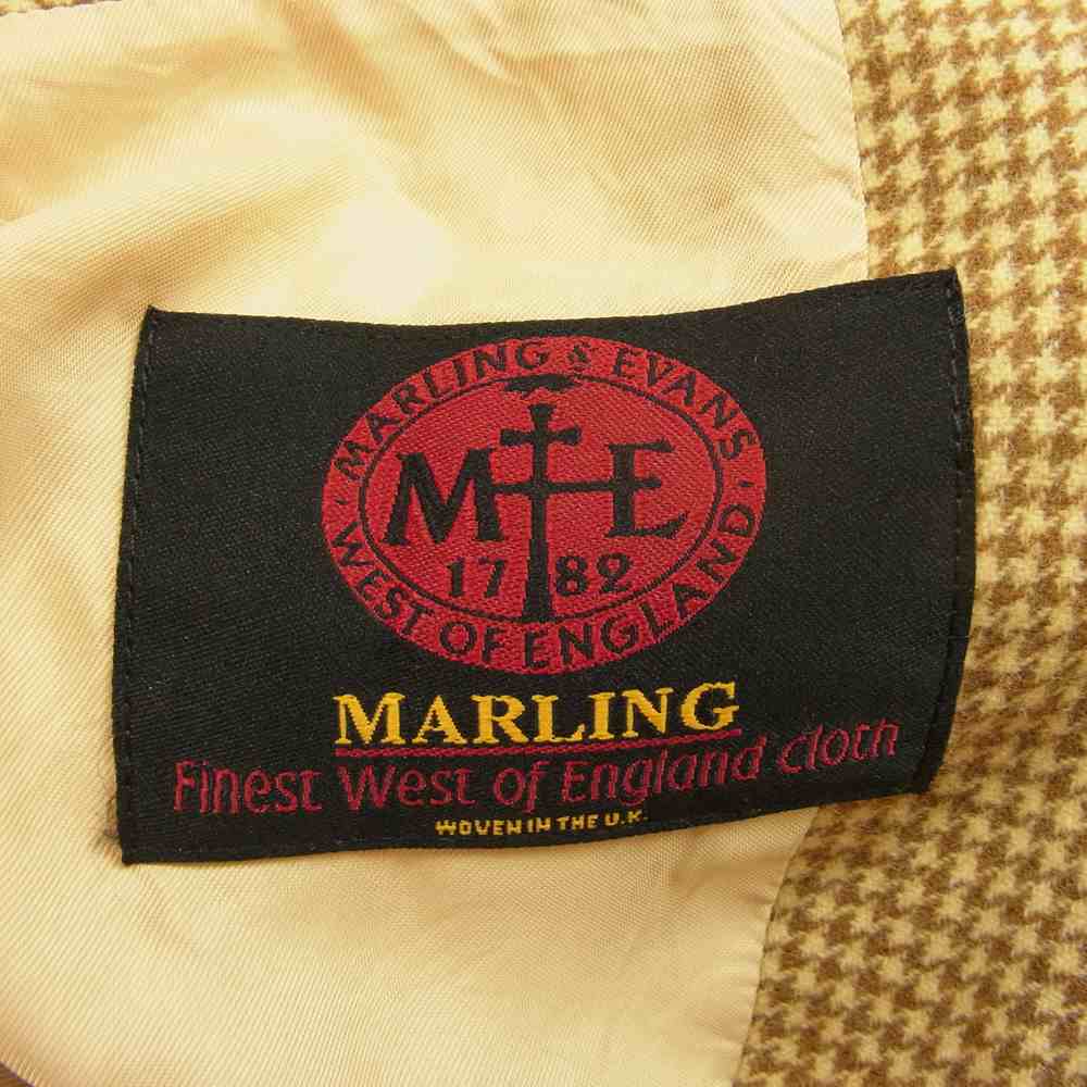 ワイアカミネ イタリア製 MARLING&EVANS ハウンドトゥース ウール テーラード ジャケット ベージュ系 46【中古】