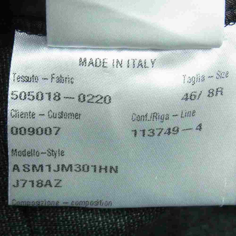 カルーゾ 1123-343-5453 ウール ストライプ テーラード ジャケット イタリア製 グレー系 46【中古】