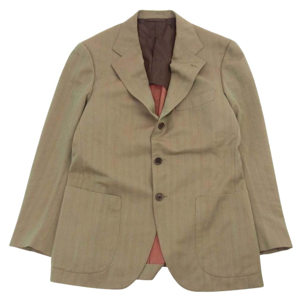 ソブリン SMITH WOOLLENS スミスウーレンズ ヘリンボーンウール セットアップ ブラウン系 46 パンツ：46【中古】