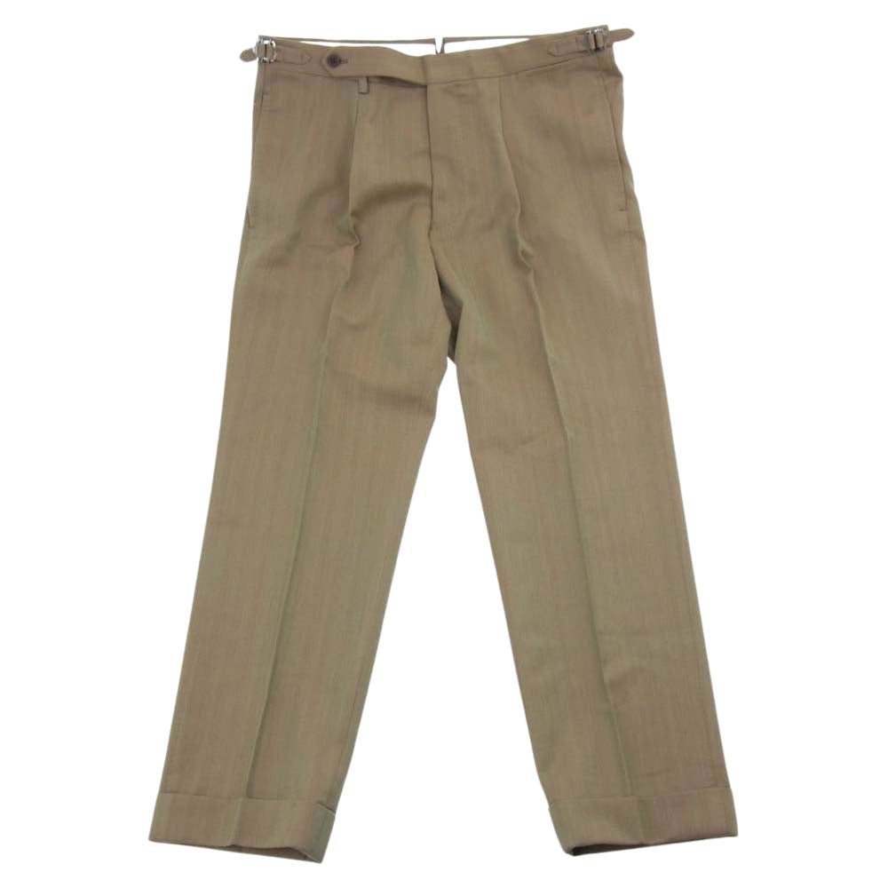 ソブリン SMITH WOOLLENS スミスウーレンズ ヘリンボーンウール セットアップ ブラウン系 46 パンツ：46【中古】