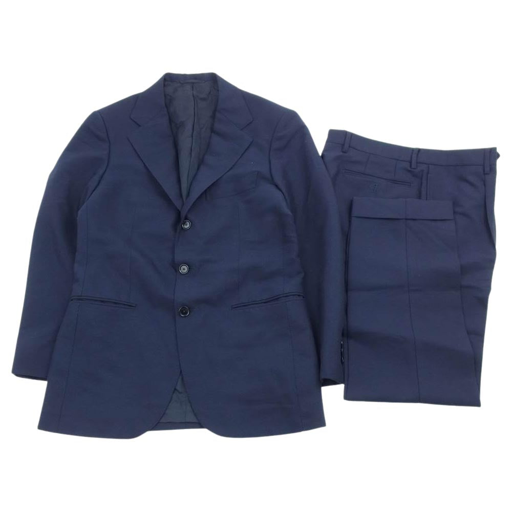 ソブリン 御幸毛織 CHAMPION MOHAIR セットアップ スーツ ネイビー系 46 パンツ：46【中古】