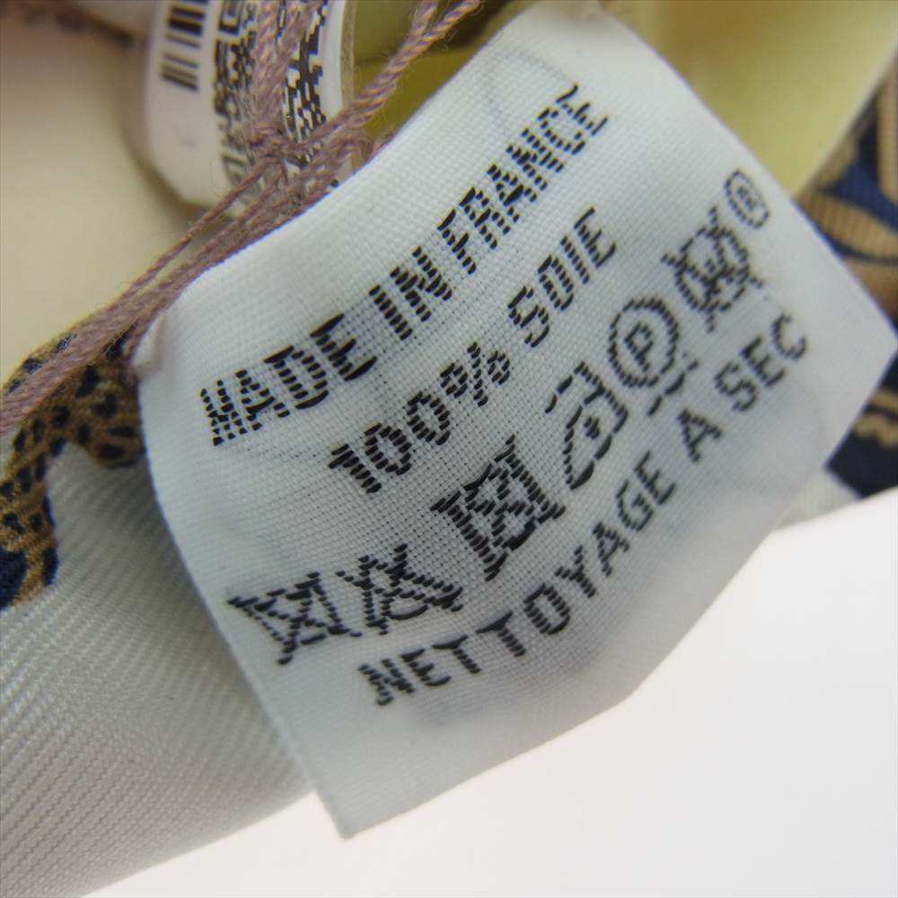 HERMES エルメス 063791S シルク100% EX-Libris エクスリブリス TWILLY ツイリー スカーフ ホワイト系 ネイビー系【新古品】【未使用】【中古】